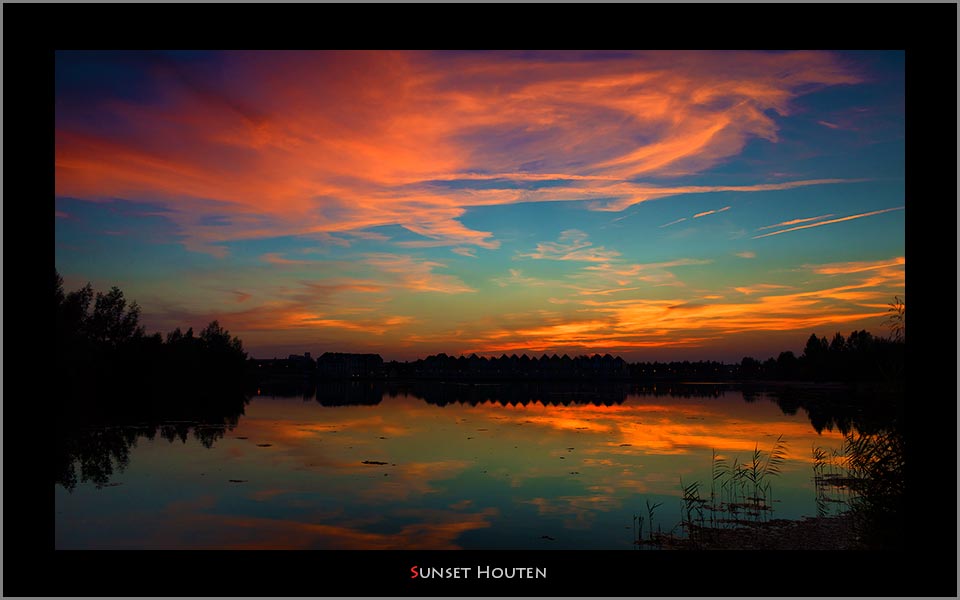 Zonsondergang Rietplas Houten